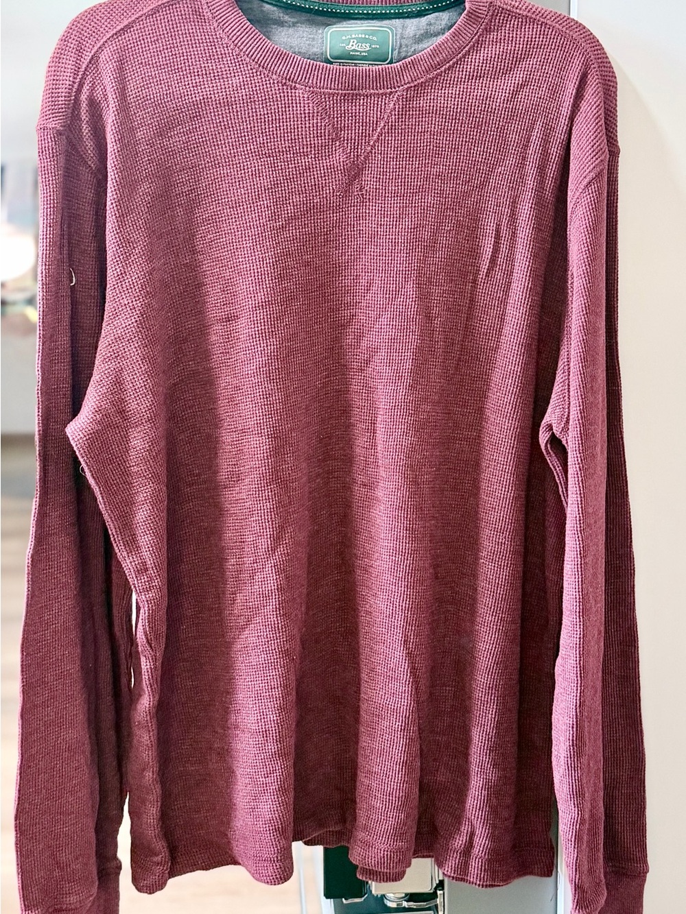 G.H. Bass & Co. Men's Waffle Crewneck Sweater - Mauve